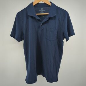 Mack Weldon Polo Shirt Mens Large Navy Blue Performance Short Sleeve Breathable